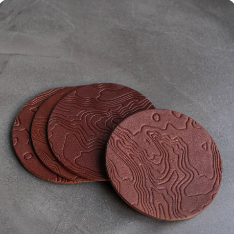 coasters with an embossed