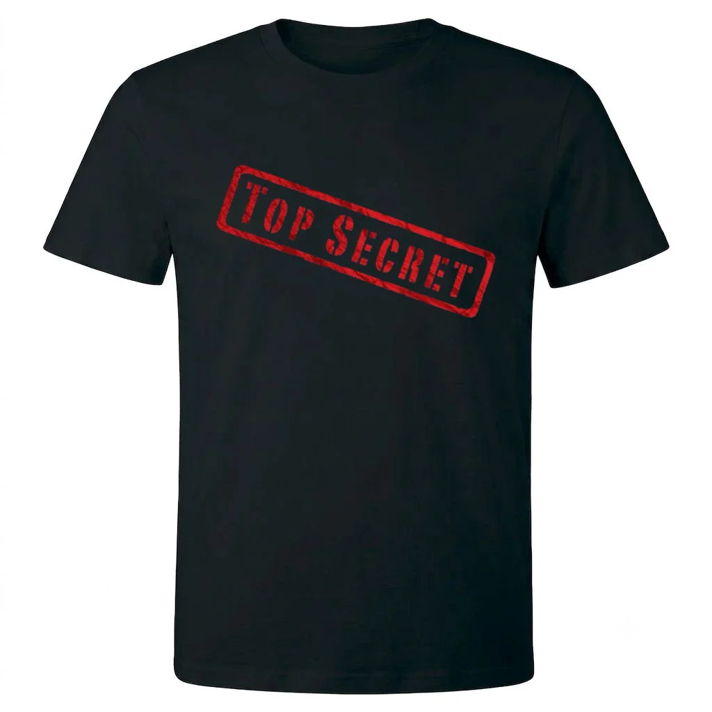 تيشيرت أسود — Half Sleeves Printed Top Secret