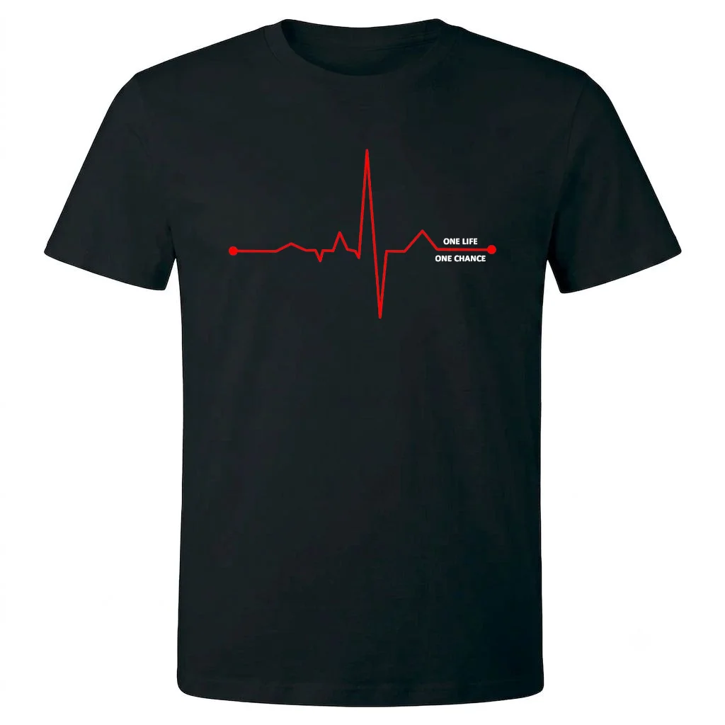 تيشيرت أسود — Half Sleeves Printed ONE LIFE ONE CHANCE