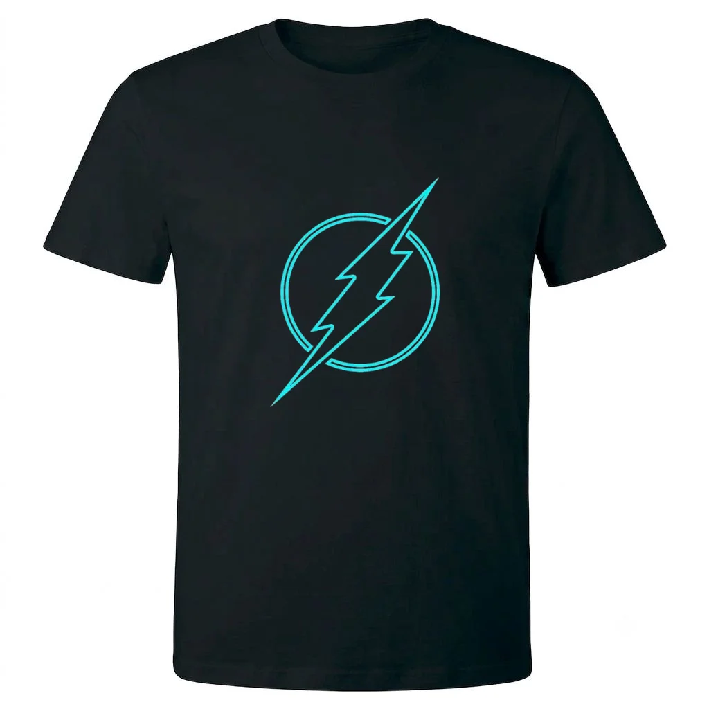 تيشيرت أسود — Half Sleeves Printed Flash