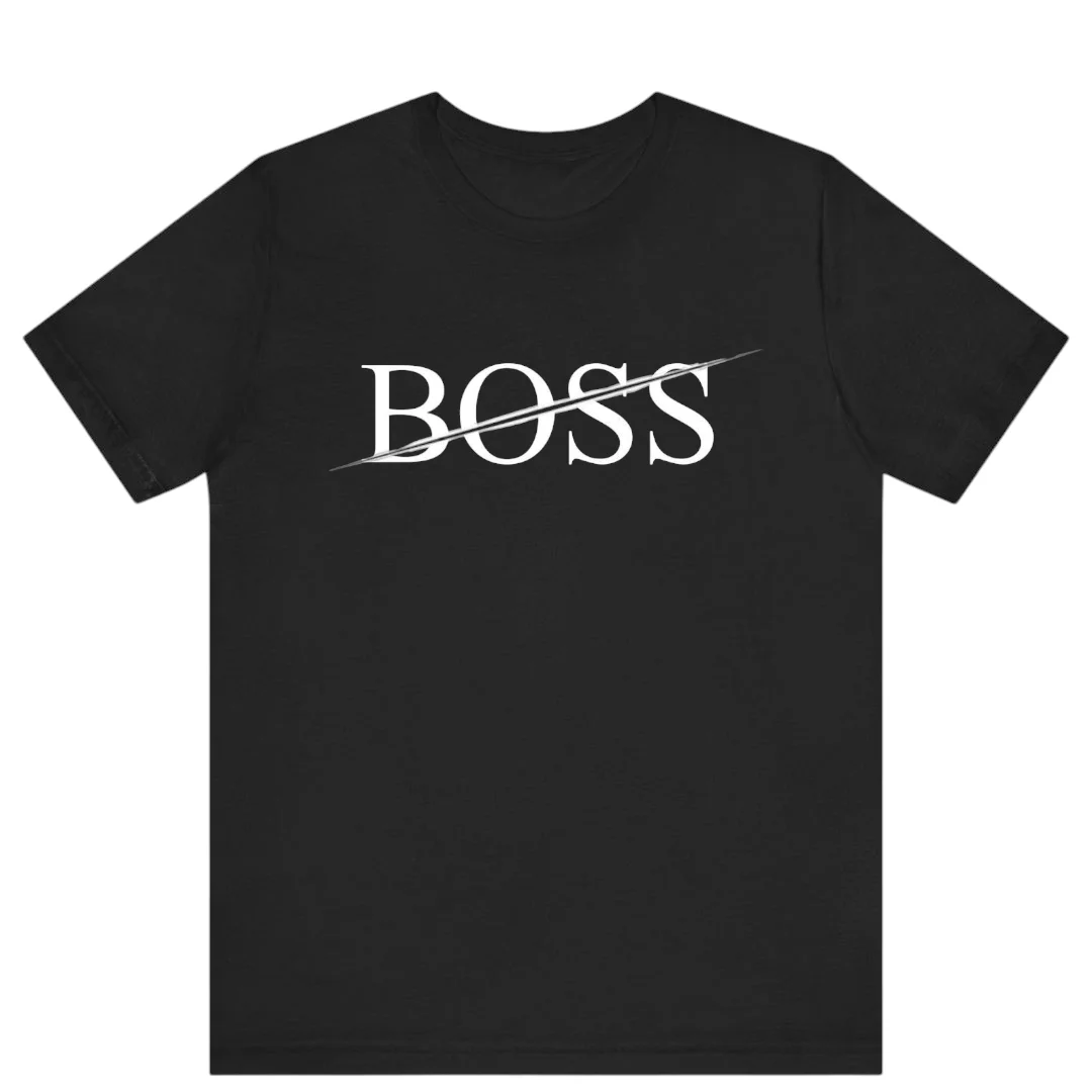 تيشيرت أسود — Half Sleeves Printed Boos