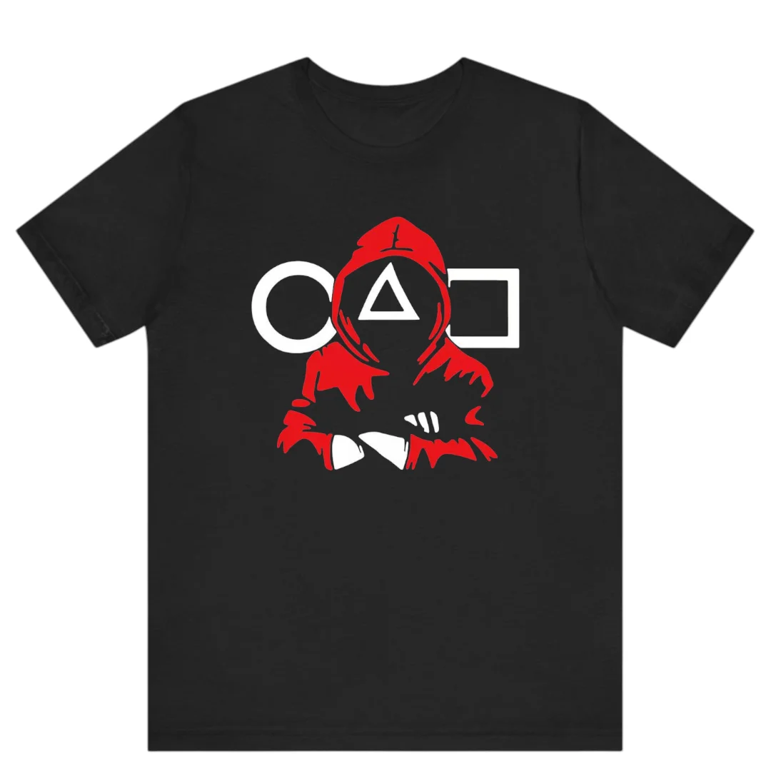 تيشيرت أسود — Half Sleeves Printed Squid Game