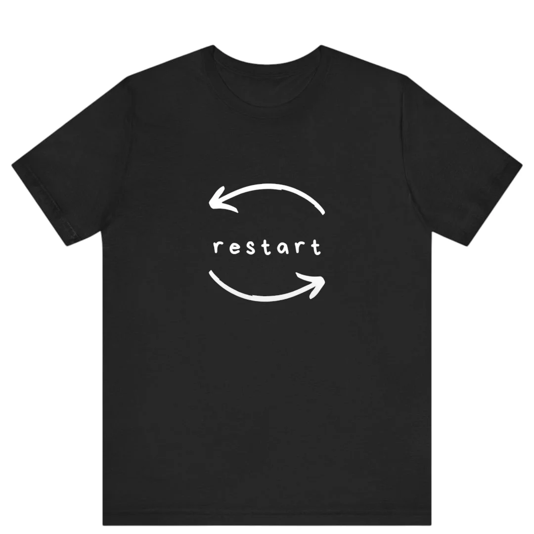 تيشيرت أسود — Half Sleeves Printed restart