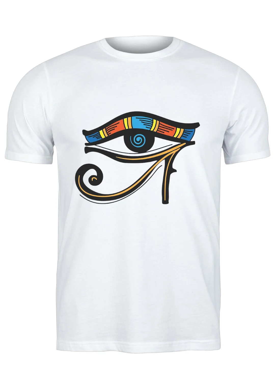 تيشيرت أبيض — Half Sleeves Printed Eye Of Horus