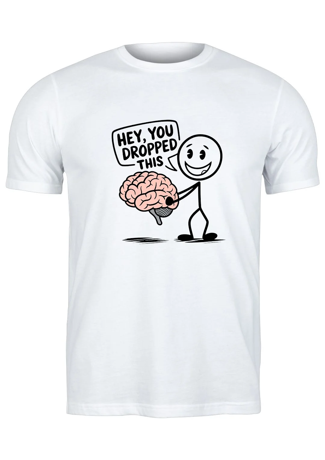 تيشيرت أبيض — Half Sleeves Printed Hey, You Dropped This