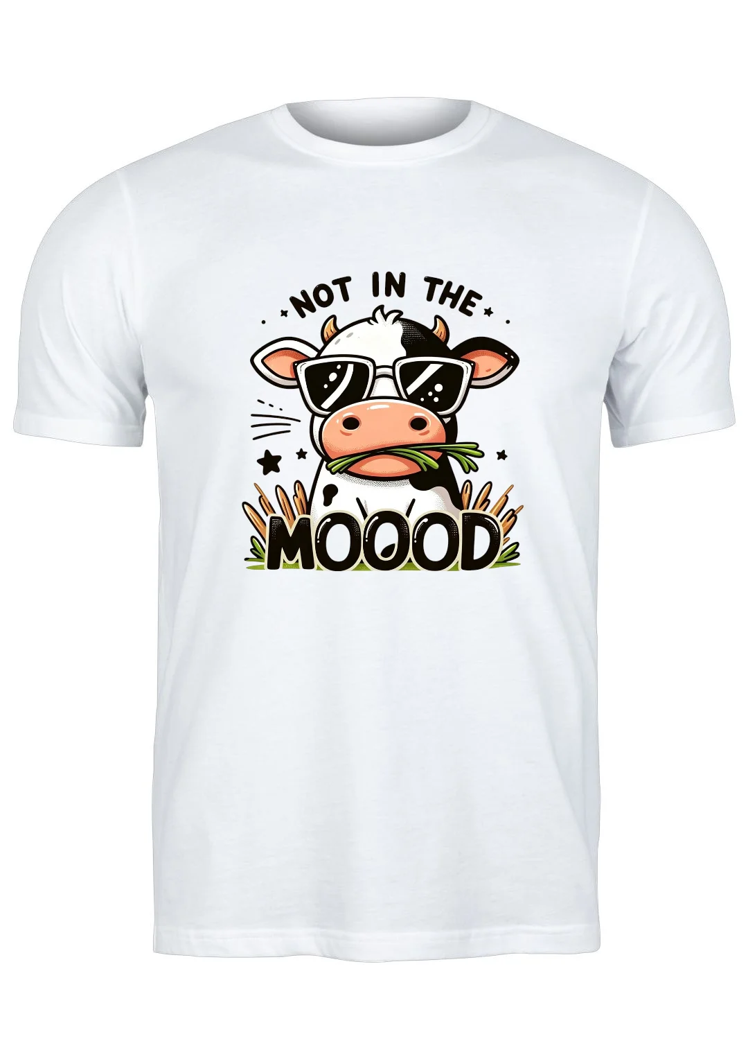 تيشيرت أبيض — Half Sleeves Printed Not in the Moood