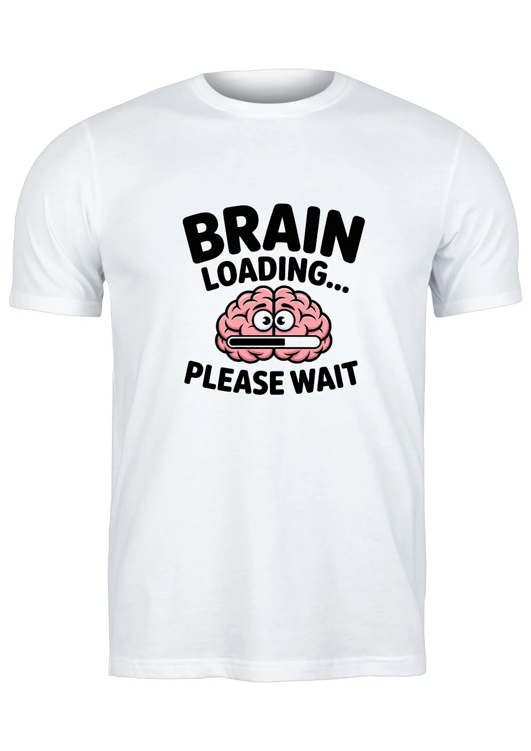 تيشيرت أبيض — Half Sleeves Printed Brain Loading Please Wait