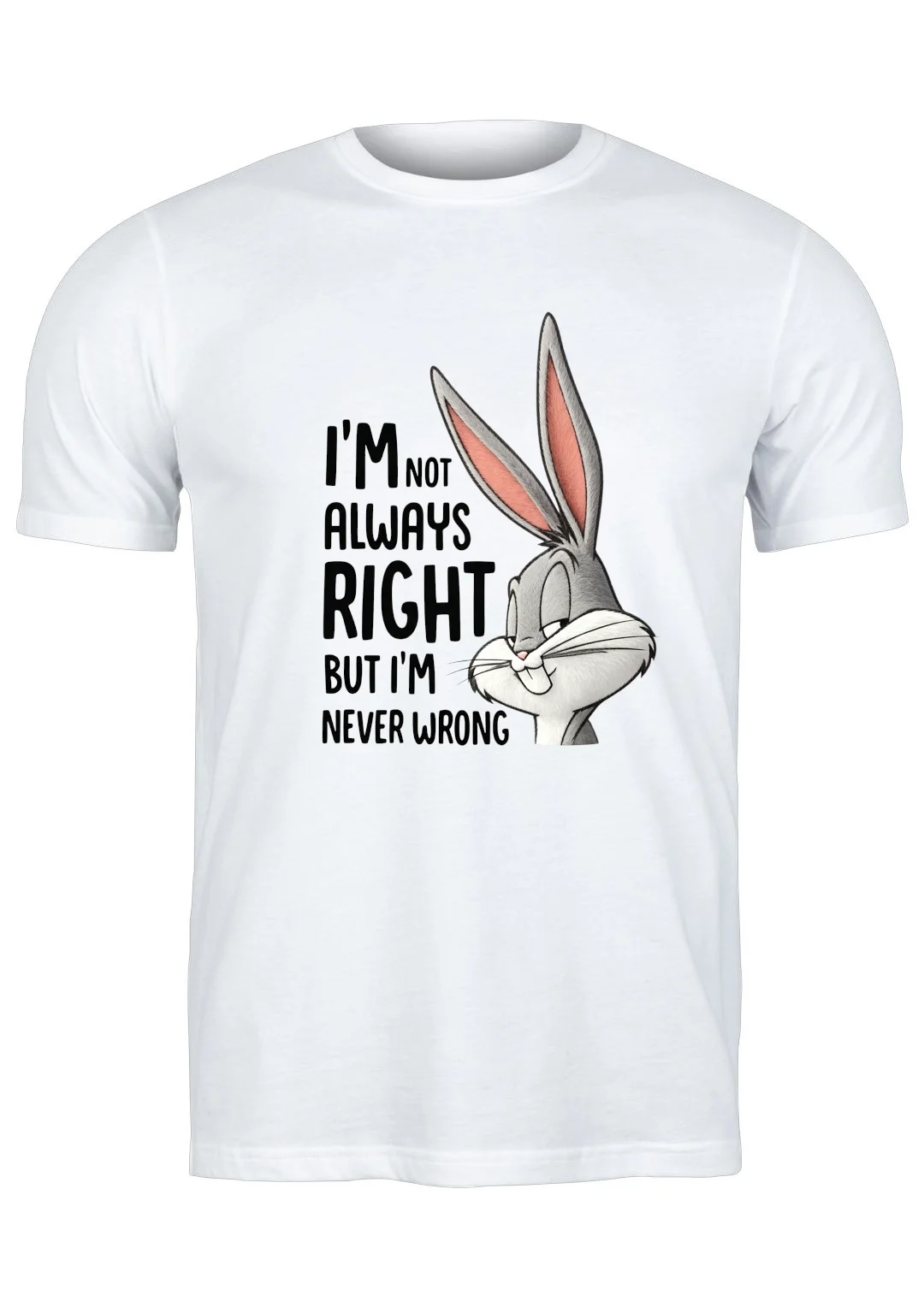 تيشيرت أبيض — Half Sleeves Printed I'm not always right