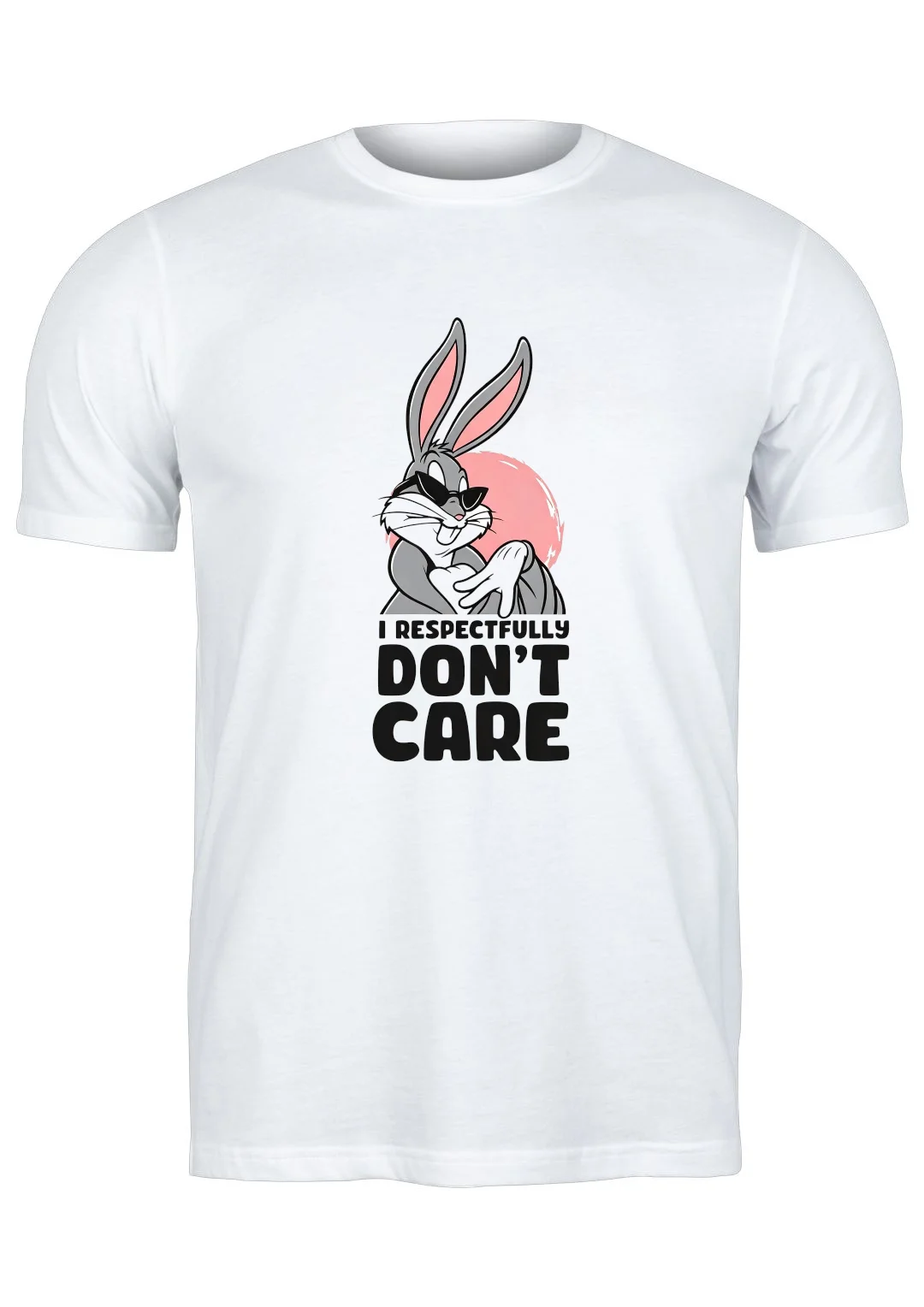 تيشيرت أبيض — Half Sleeves Printed I Respectfully Don't Care