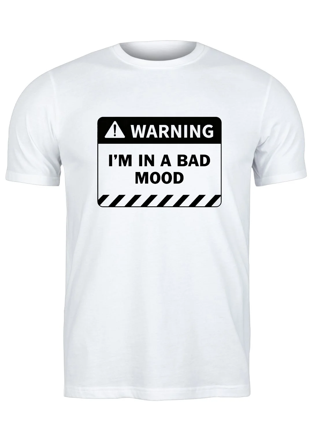 تيشيرت أبيض — Half Sleeves Printed I'm In A Bad Mood