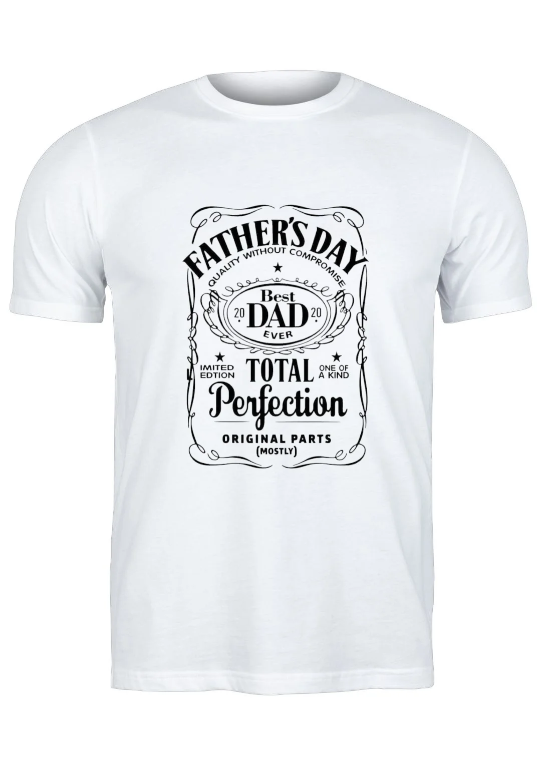 تيشيرت أبيض — Half Sleeves Printed Father's Day