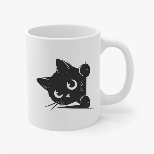 مج — Coffee Printed Cat Peeking