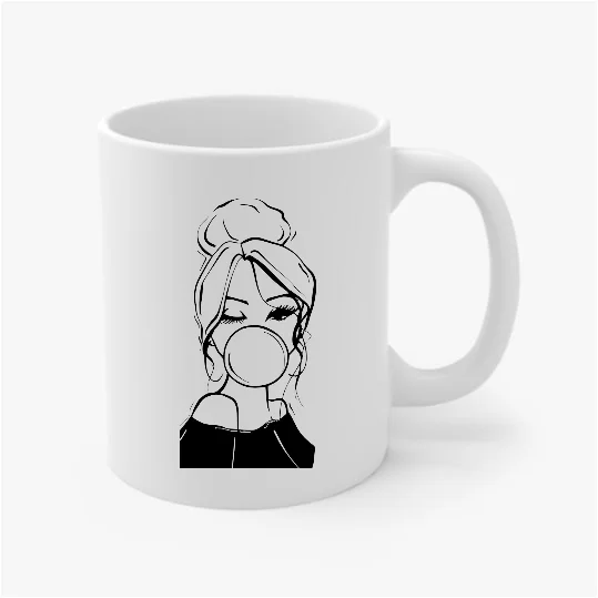 مج — Coffee Printed Girl Bubble Gum