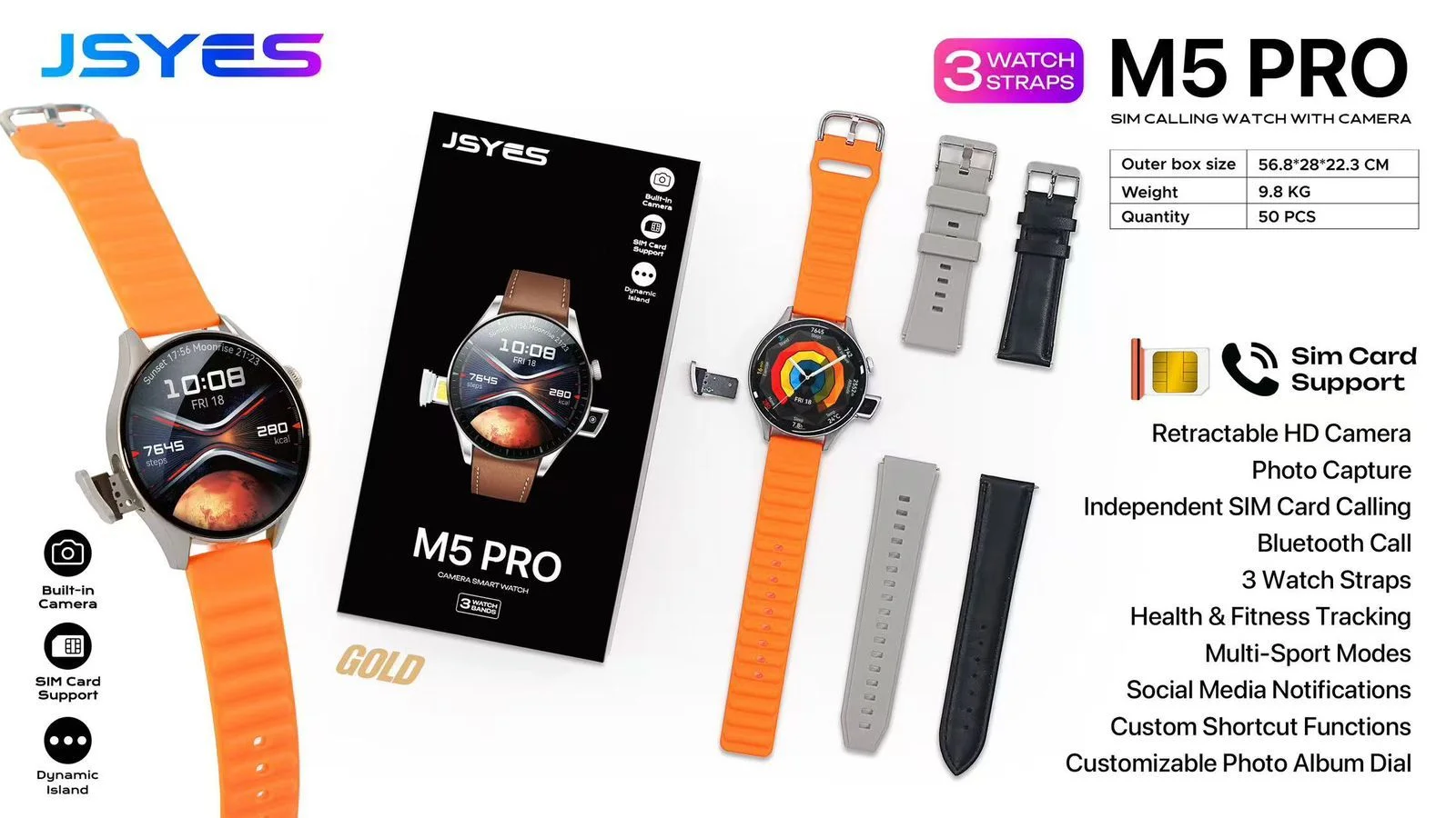JSYES M5 PRO تدعم شريحة وكاميرا