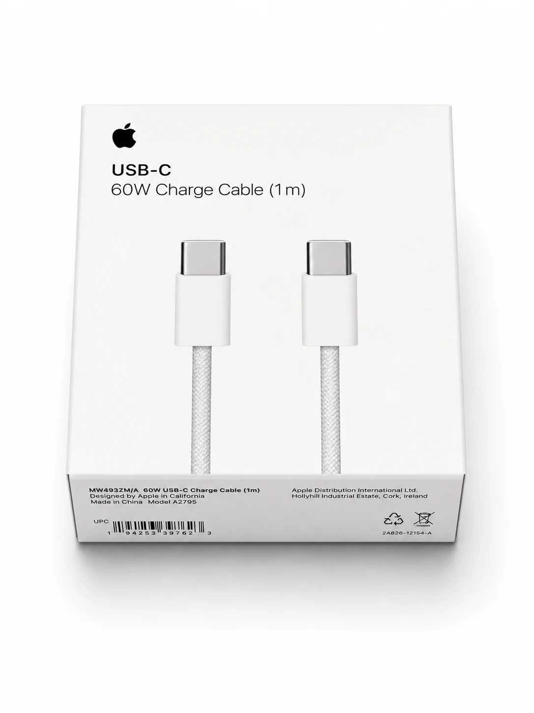 كابل آبل الأصلي للأيفون 15 — USB-C مضفّر، 1 متر، 60 وات